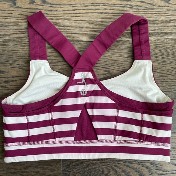 Lululemon Run Stuff Your Bra Seawheeze Special Edition - Plum/White Stripe - Picture 2 of 4